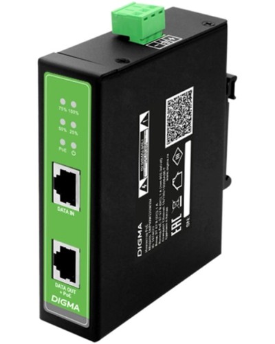 DNP30W48GDXM 10/100/1000BASE-T 30Вт 37-57В(DC). Инжектор PoE. Digma в Армавире