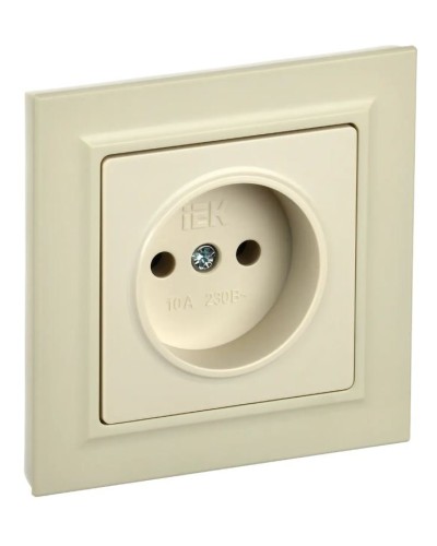 Розетка без з/к РС10-1-0-БрКр бежевый BRITE (BR-R10-10-K10). Розетка без заземления без защитных шторок. IEK в Армавире