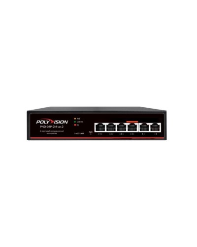 PND-04P-2M v.2. Коммутатор 6-портовый с функцией PoE. Polyvision в Армавире