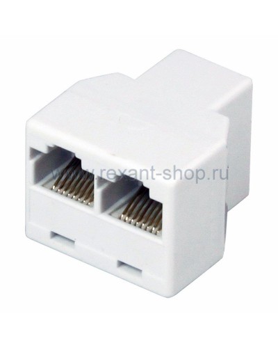 Двойник компьютерный UTP RJ-45(8P8C) (гнездо - 2 гнезда) REXANT (03-0103): Кабельный соединитель в Армавире