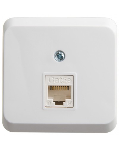 Этюд розетка RJ45 1-местная, кат. 5Е, открытой установки, белый (KOMA-001B). Розетка компьютерная. Systeme Electric в Армавире
