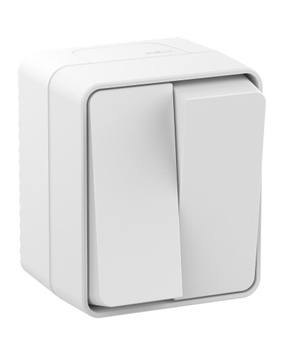 AtlasDesign PROFI54 выключатель 2-клавишный, открытой установки, белый (ATN540151). Выключатель. Systeme Electric в Армавире