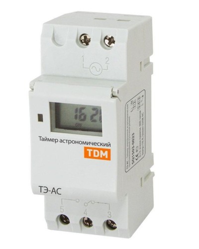 ТЭ-АС-1мин/24ч-8on/off-16А-DIN (астрономический) TDM (SQ1503-0023). Таймер электронный. TDM ЕLECTRIC в Армавире