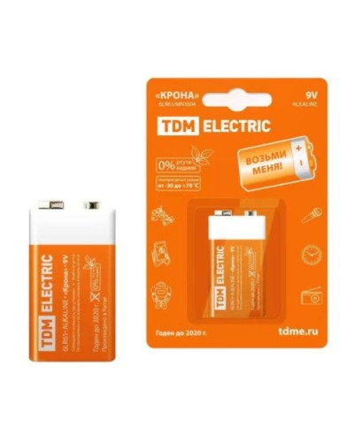 6LR61 Крона 9V BP-1 TDM (SQ1702-0013). Элемент питания. TDM ЕLECTRIC в Армавире