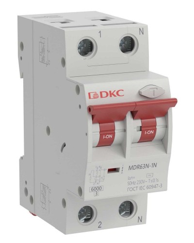 YON max MDR, 1P+N, 30mA, 16A, 6kA, А (MDR63N-1N2C16-A). Автоматический выключатель дифференциального тока. ДКС в Армавире