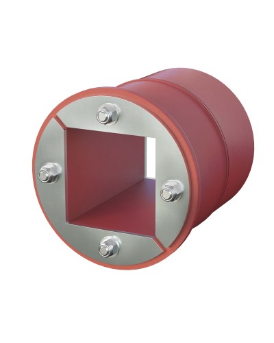 Проходка круглая, нержавеющая, D150х70 мм с проемом 90х90 мм (DXF3125): Проходка круглая, нержавеющая, с проёмом в Армавире