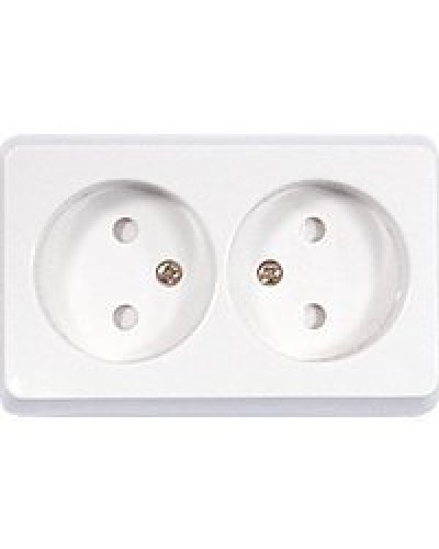 Розетка двойная открытой установки без з/к, бежевый, LK Standard (813601). Розетка без заземляющих контактов с защитными шторками. Экопласт в Армавире