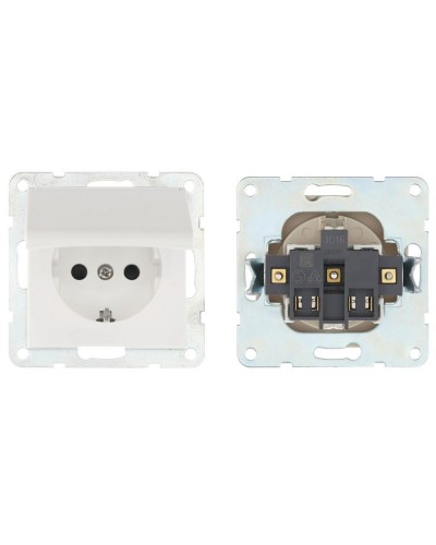 Розетка с з/к, шторками и крышкой, белый LK60 (863404-1). Розетка. Экопласт в Армавире